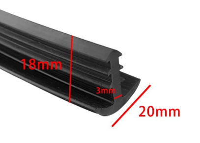 Aurinkopaneelin kumitiiviste tyyppi T 18x20 mm – katos, carport, rako 3 mm