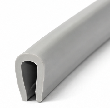 Reunatiiviste tyyppi U PVC harmaa – reunan suoja 1,5–2 mm, profiili 5x10 mm